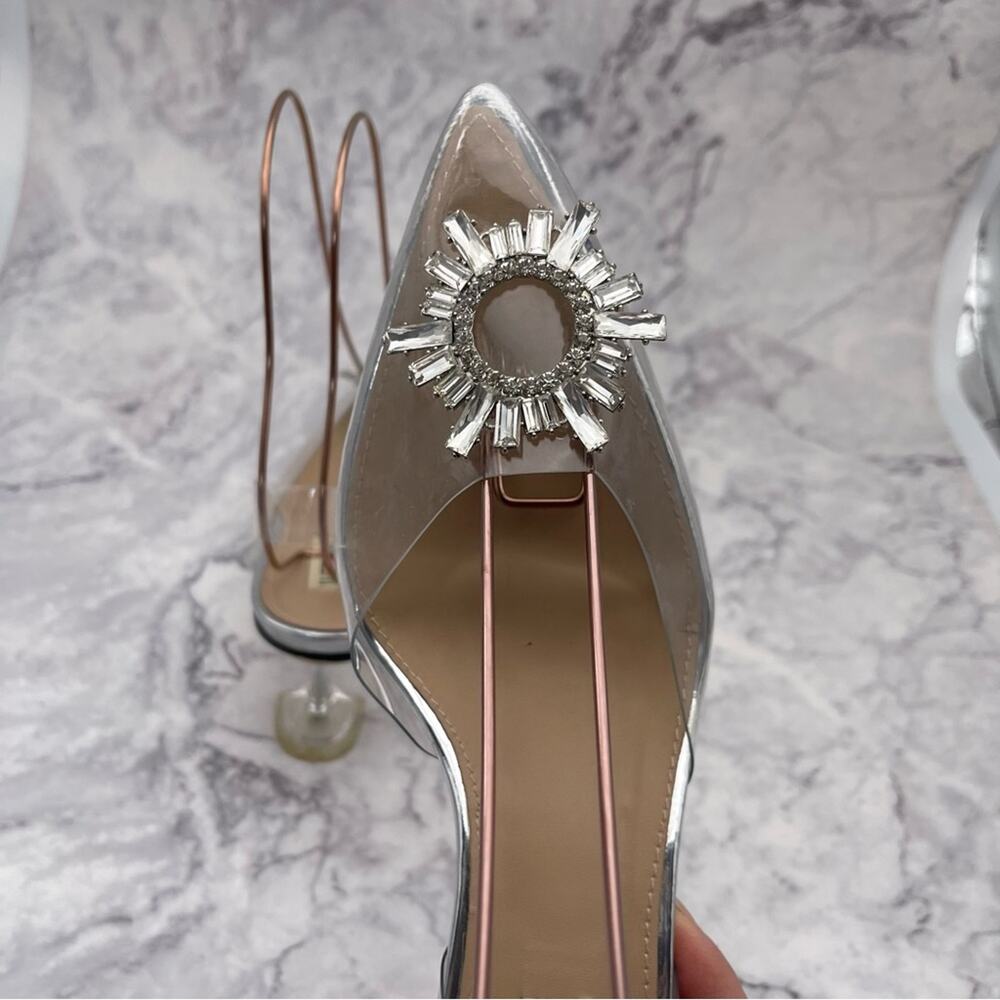 WetKiss Clear Prom/Wedding Shoes, Clear Heel. Size 9. 3” Heel - Picture 4 of 6